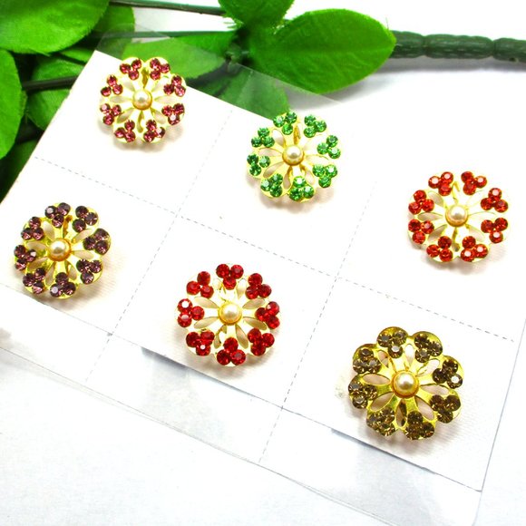 6 PCS Multi Color Saree Pin Set - Picture 3 of 4